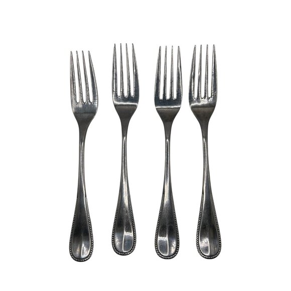 Set Of 4 Oxford Hall Crystal Palace Stainless Flatware dinner Forks glossy - Picture 1 of 5